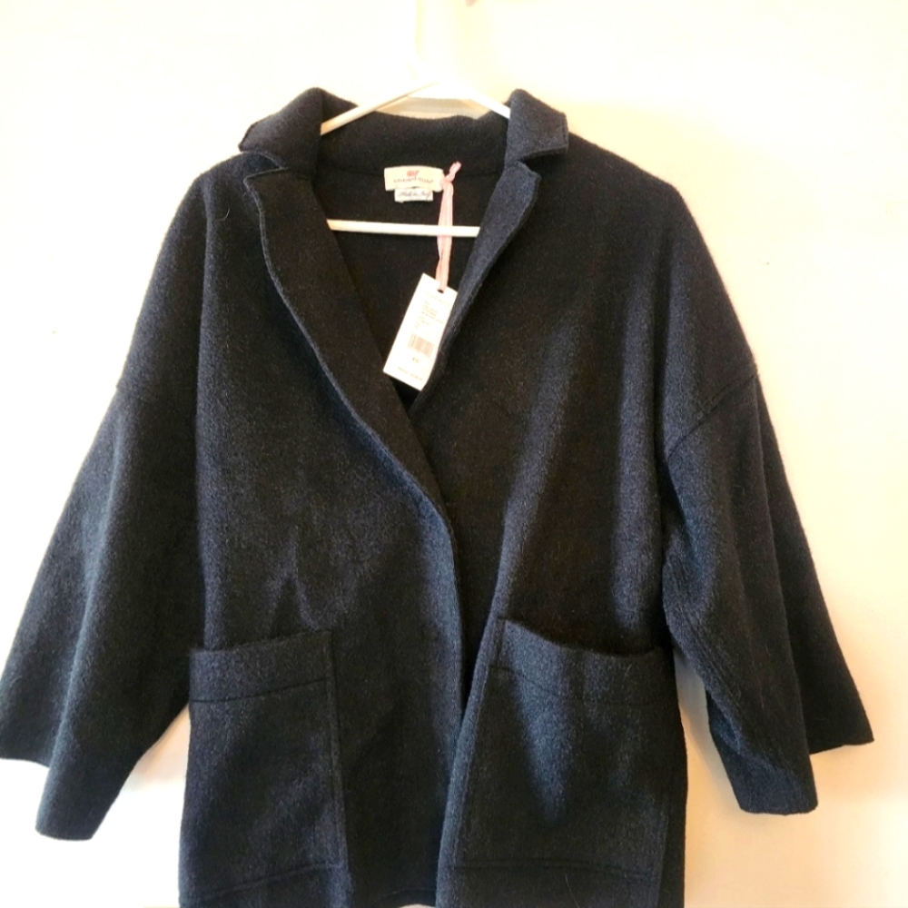 Vineyard Vines Black Italian Cozy Jacket Women’s Size xs Retail $228